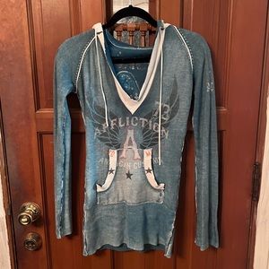 Affliction REVERSIBLE pullover tunic // Medium